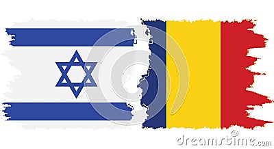 Romania and Israel grunge flags connection vector Vector Illustration