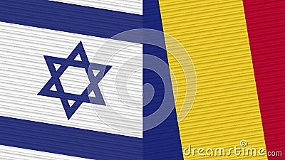 Romania and Israel Two Half Flags Together Stock Photo