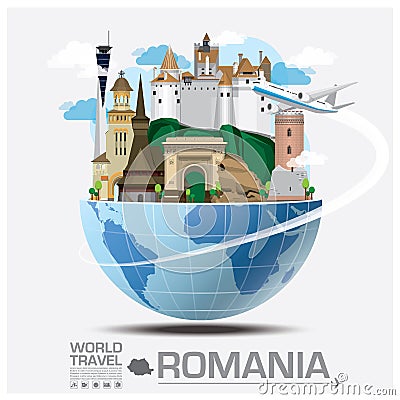 Romania Landmark Global Travel And Journey Infographic Vector Illustration