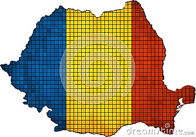 Romania map with flag inside Vector Illustration