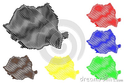 Romania map vector Vector Illustration