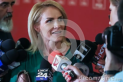 Romania politics - Gabriela Firea - Social Democratic Party Editorial Stock Photo