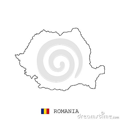 Romania, Rumania map line, linear thin vector. Romania, Rumania simple map Vector Illustration