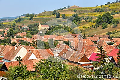 Romania summer countryside in Biertan Stock Photo