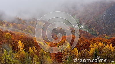 Romania wild Carpathian mountains in the autumn time landscape Stock Photo