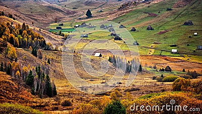 Romania wild Carpathian mountains in the autumn time landscape Stock Photo