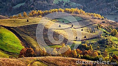 Romania wild Carpathian mountains in the autumn time landscape Stock Photo