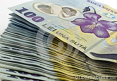 Romanian 100 lei Stock Photo