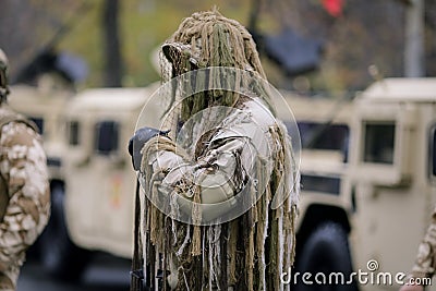 Romanian army sniper Stock Photo