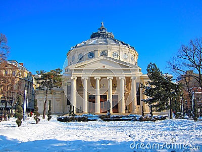 Romanian Athenaeum, Bucharest, Romania Stock Photo