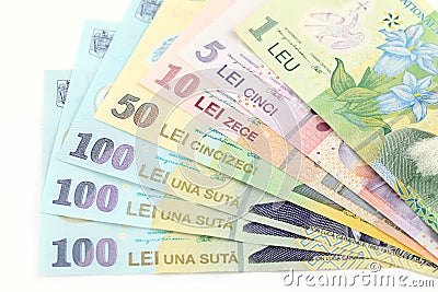 Romanian banknotes Stock Photo