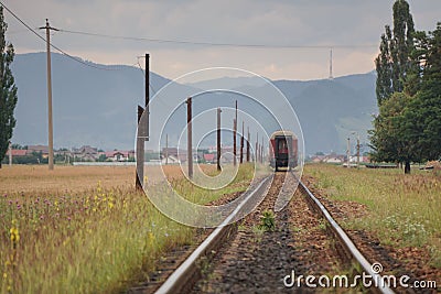 Romanian CFR old commuter train Editorial Stock Photo