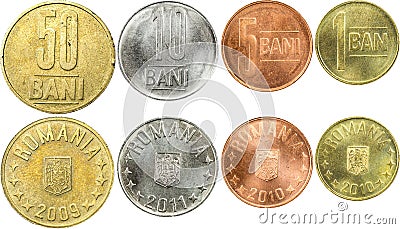 Romanian Coins Stock Photo