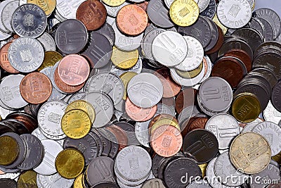 Romanian Coins Lei Stock Photo