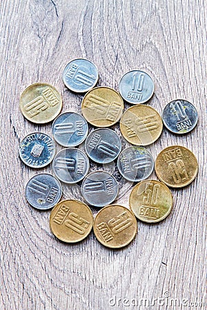 Romanian coins Stock Photo