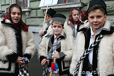 Romanian festival in traditional costume Editorial Stock Photo