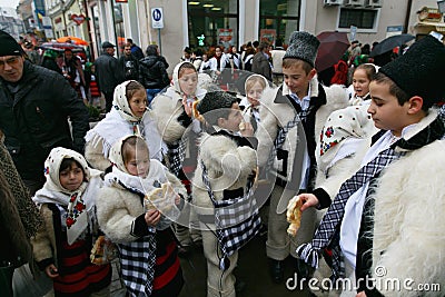 Romanian festival in traditional costume Editorial Stock Photo