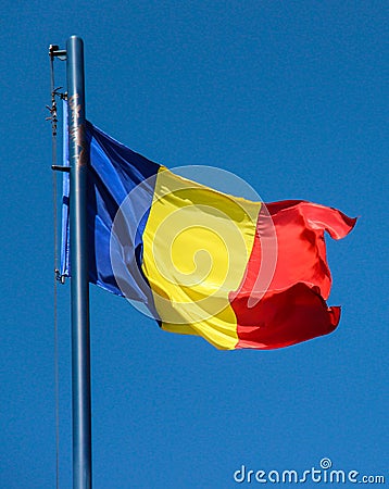 Romanian Flag Stock Photo