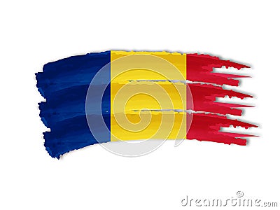 Romanian flag drawing Stock Photo