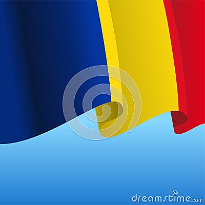 Romanian flag wavy abstract background. Vector illustration. Vector Illustration