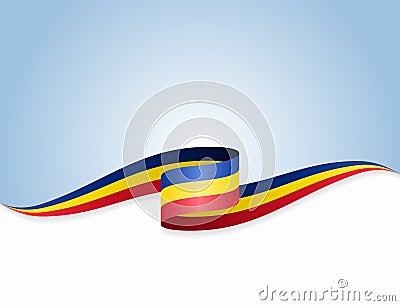 Romanian flag wavy abstract background. Vector illustration. Vector Illustration