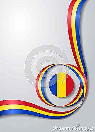 Romanian flag wavy background. Vector illustration. Vector Illustration