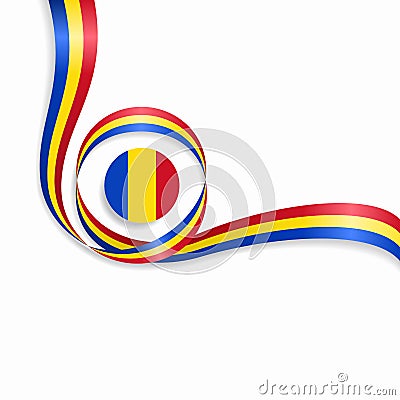 Romanian wavy flag background. Vector illustration. Vector Illustration