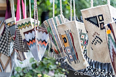 Romanian handmade bags Stock Photo