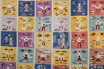 Romanian handmade carpet Stock Photo