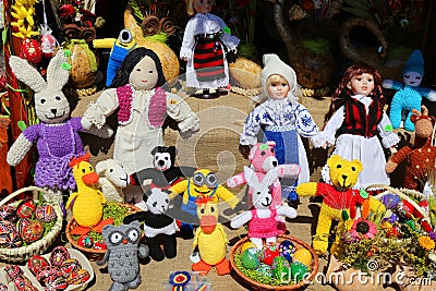 Romanian handmade dolls Stock Photo