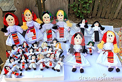 Romanian handmade dolls Stock Photo