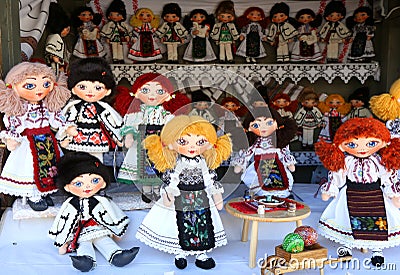 Romanian handmade dolls Stock Photo