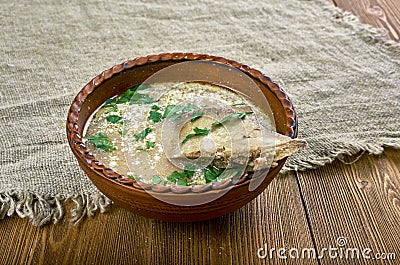 Romanian lamb soup Stock Photo