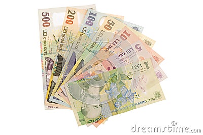 Romanian LEI banknotes Stock Photo