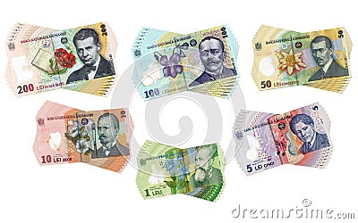 Romanian money collection Stock Photo