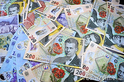 Romanian money Stock Photo