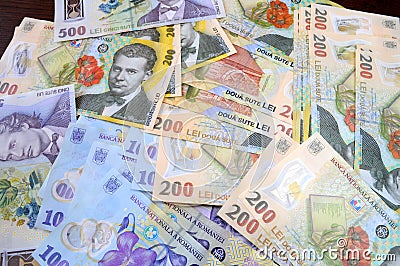 Romanian money Stock Photo