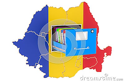 Romanian national database concept, 3D rendering Stock Photo