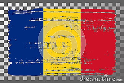 Romanian national flag isolated vector illustration. Vector Illustration