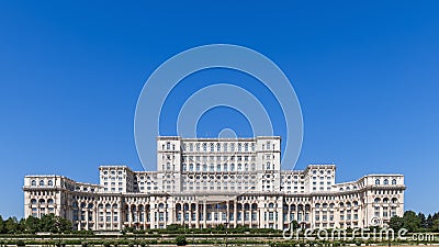 Romanian Parliment building was designed by team of 700 architects in Socialist realist and modernist Neoclassical architectural Editorial Stock Photo