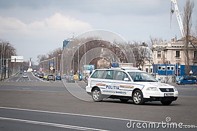 Romanian police car Editorial Stock Photo