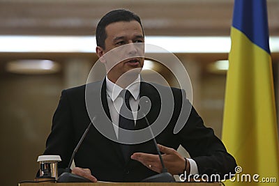 Romanian Prime Minister Sorin Grindeanu Editorial Stock Photo