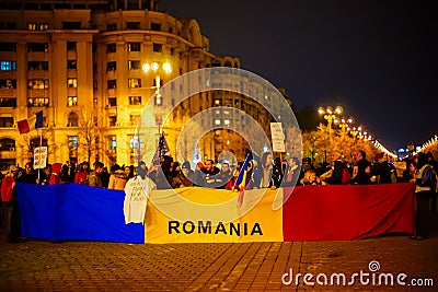 Romanian protests, Bucharest, Romania Editorial Stock Photo