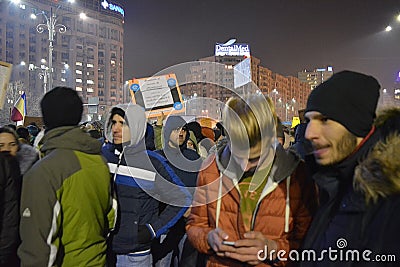 Romanian protests Editorial Stock Photo