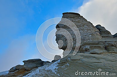 Romanian Sphinx, geological phenomenon formed through erosion Stock Photo