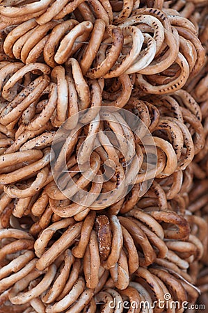 Romanian traditional bagels string Stock Photo