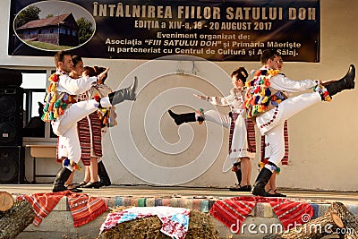 Romanian traditional dances from Salaj area, Romania Editorial Stock Photo