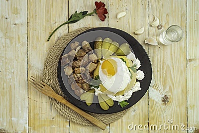 Romanian traditional dish "Tochitura moldoveneasca Stock Photo