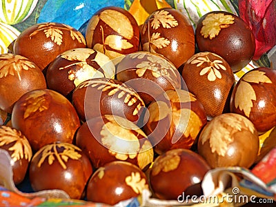 Romanian Traditional Easter Eggs Stock Photo