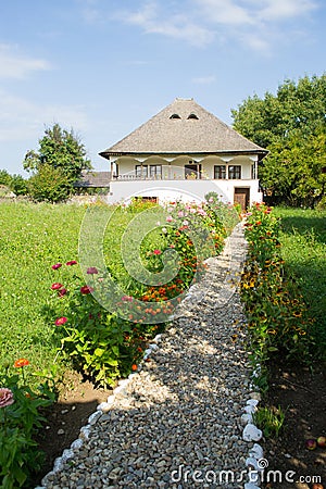 Romanian traditional house, Oltenia historical province Stock Photo